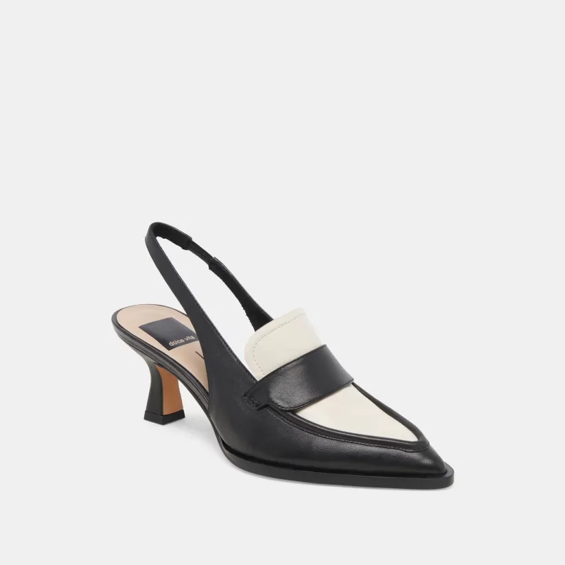 Heels | Dolce Vita ADELE HEELS BLACK WHITE LEATHER BLACKWHITELEATHER