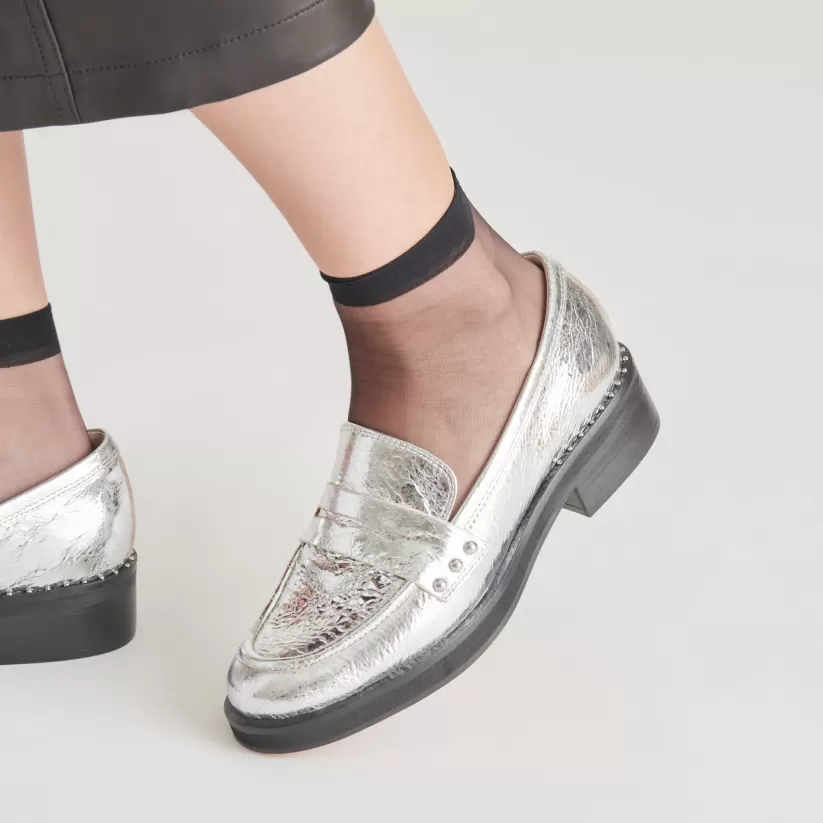Flats & Loafers | Dolce Vita ALIANE LOAFERS SILVER DISTRESSED LEATHER SILVERDISTRESSEDLEATHER
