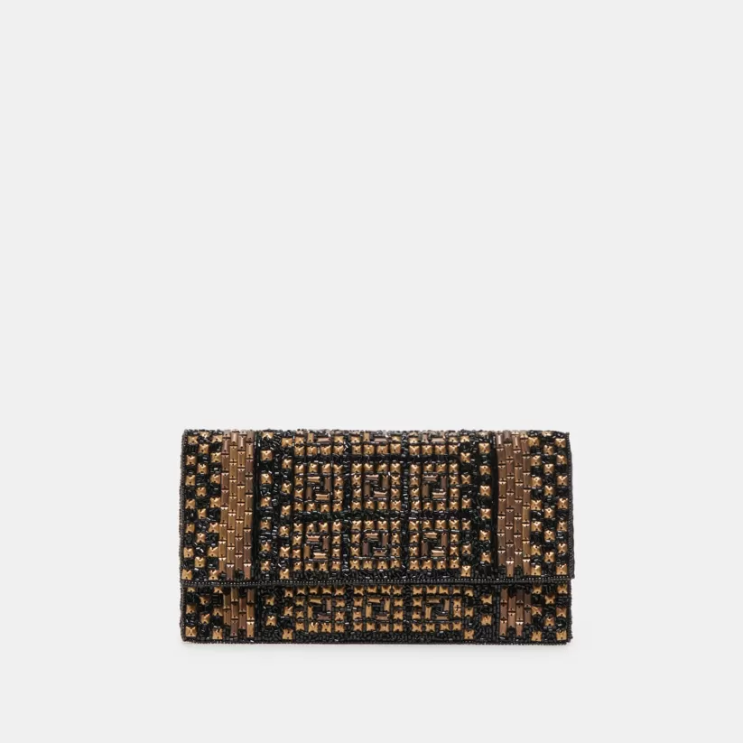 Make It Metallic | Dolce Vita AMALFI CLUTCH BLACK GOLD BEADED BLACKGOLDBEADED