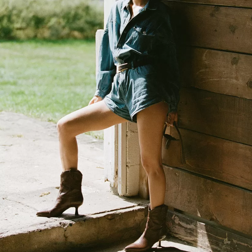 Western Inspired | Dolce Vita ANGEL BOOTIES CHOCOLATE LEATHER CHOCOLATELEATHER