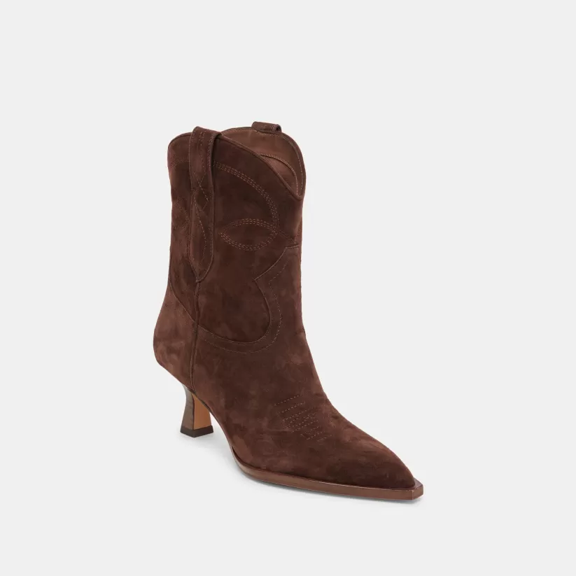 Western Inspired | Boots & Booties | Dolce Vita ANGEL BOOTIES DK BROWN SUEDE DKBROWNSUEDE
