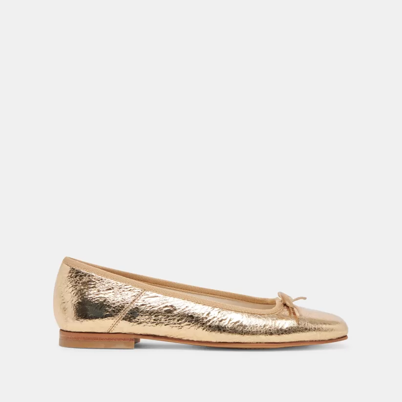 Make It Metallic | Ballet Flats | Dolce Vita ANISA BALLET FLATS GOLD DISTRESSED LEATHER GOLDDISTRESSEDLEATHER