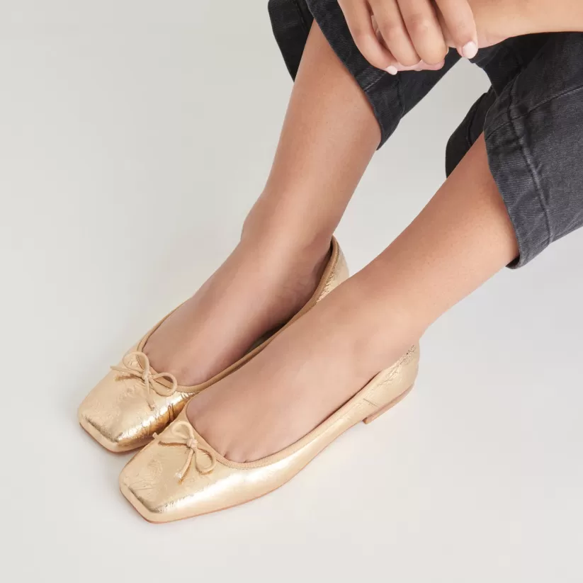 Make It Metallic | Ballet Flats | Dolce Vita ANISA BALLET FLATS GOLD DISTRESSED LEATHER GOLDDISTRESSEDLEATHER