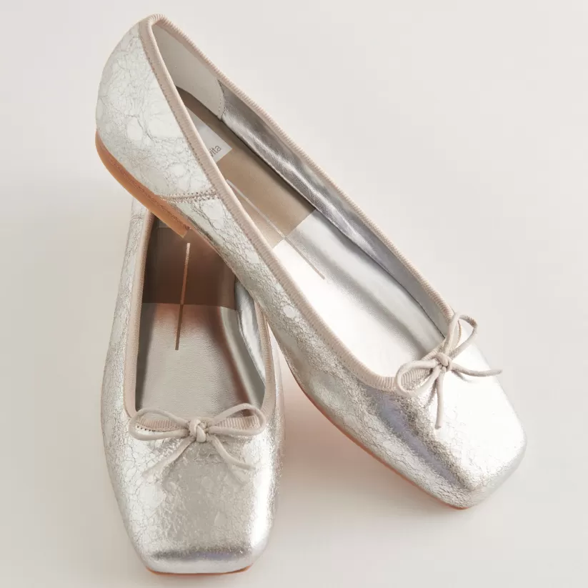 Make It Metallic | Ballet Flats | Dolce Vita ANISA BALLET FLATS SILVER DISTRESSED LEATHER SILVERDISTRESSEDLEATHER
