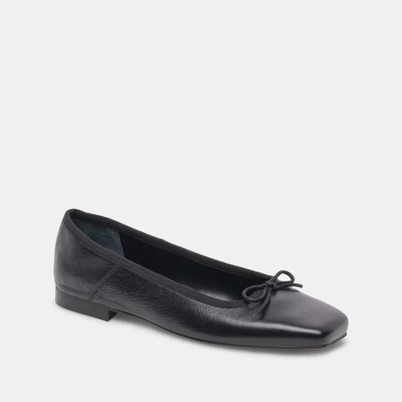 Ballet Flats | Wide Widths | Dolce Vita ANISA WIDE BALLET FLATS BLACK LEATHER BLACKLEATHER