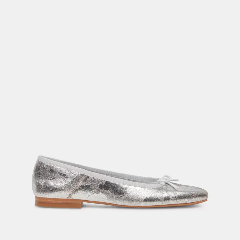 Make It Metallic | Ballet Flats | Dolce Vita ANISA WIDE BALLET FLATS SILVER DISTRESSED LEATHER SILVERDISTRESSEDLEATHER