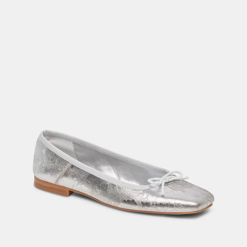 Make It Metallic | Ballet Flats | Dolce Vita ANISA WIDE BALLET FLATS SILVER DISTRESSED LEATHER SILVERDISTRESSEDLEATHER
