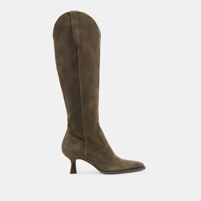 Western Inspired | Tall Boots | Dolce Vita ARIANA BOOTS ARMY SUEDE ARMYSUEDE