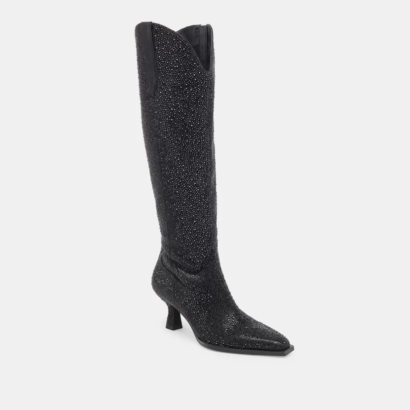 Make It Metallic | Western Inspired | Dolce Vita ARIANA CRYSTAL BOOTS BLACK METALLIC CRYSTAL BLACKMETALLICCRYSTAL