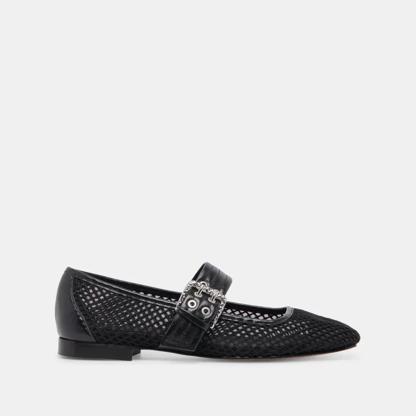Mary Janes | Ballet Flats | Dolce Vita ARORA BALLET FLATS ONYX WOVEN MESH ONYXWOVENMESH