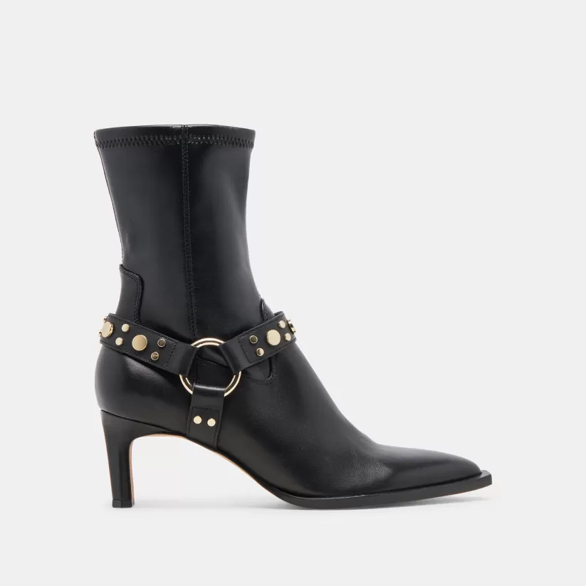 Western Inspired | Dolce Vita ARYA STUD BOOTS BLACK LEATHER BLACKLEATHER