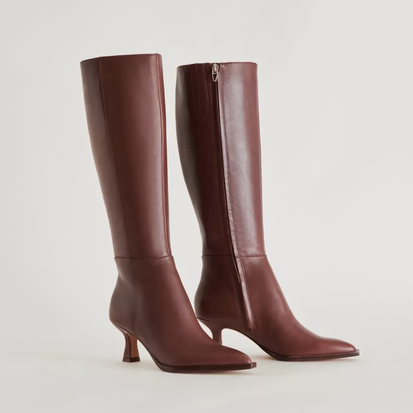 Tall Boots | Extra Wide Calf | Dolce Vita AUGGIE EXTRA WIDE CALF BOOTS CHOCOLATE LEATHER CHOCOLATELEATHER