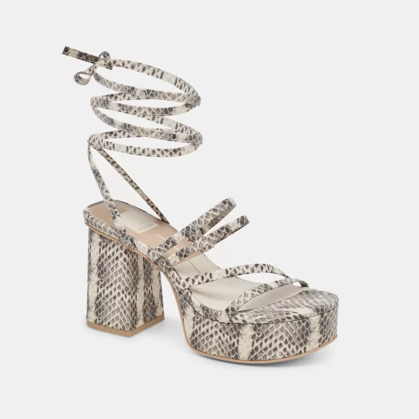 Heels | Dolce Vita BARBS HEELS GREY WHITE EMBOSSED STELLA GREYWHITEEMBOSSEDSTELLA