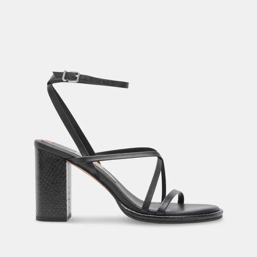 Sandals | Heels | Dolce Vita BARLY HEELS BLACK LEATHER BLACKLEATHER