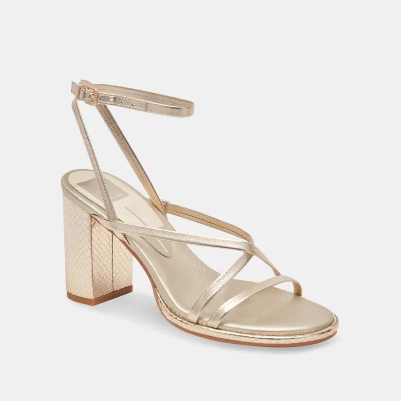 Sandals | Heels | Dolce Vita BARLY HEELS LIGHT GOLD METALLIC LEATHER LIGHTGOLDMETALLICLEATHER