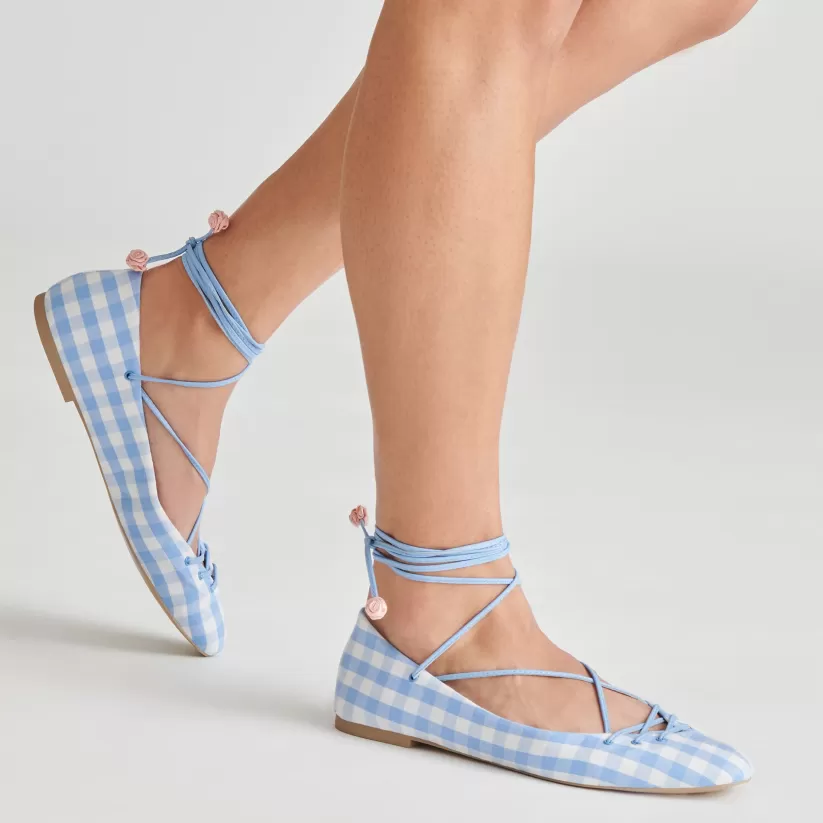 Ballet Flats | Flats & Loafers | Dolce Vita BEATE BALLET FLATS WHITE BLUE GINGHAM WHITEBLUEGINGHAM