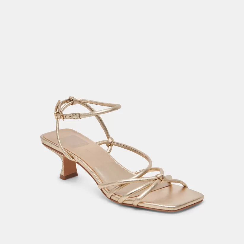 Wide Widths | Sandals | Dolce Vita BEV WIDE HEELS GOLD METALLIC LEATHER GOLDMETALLICLEATHER