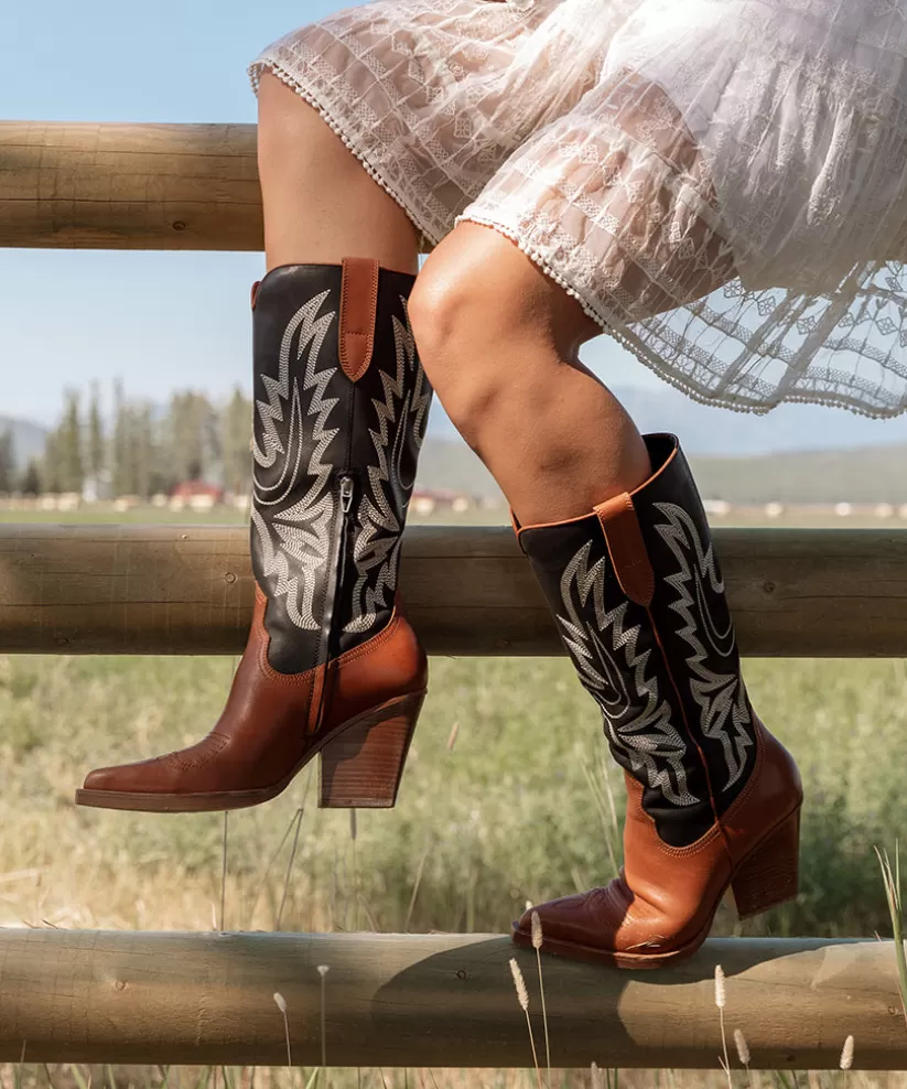 Western Inspired | Tall Boots | Dolce Vita BLANCH BOOTS BROWN BLACK LEATHER BROWNBLACKLEATHER