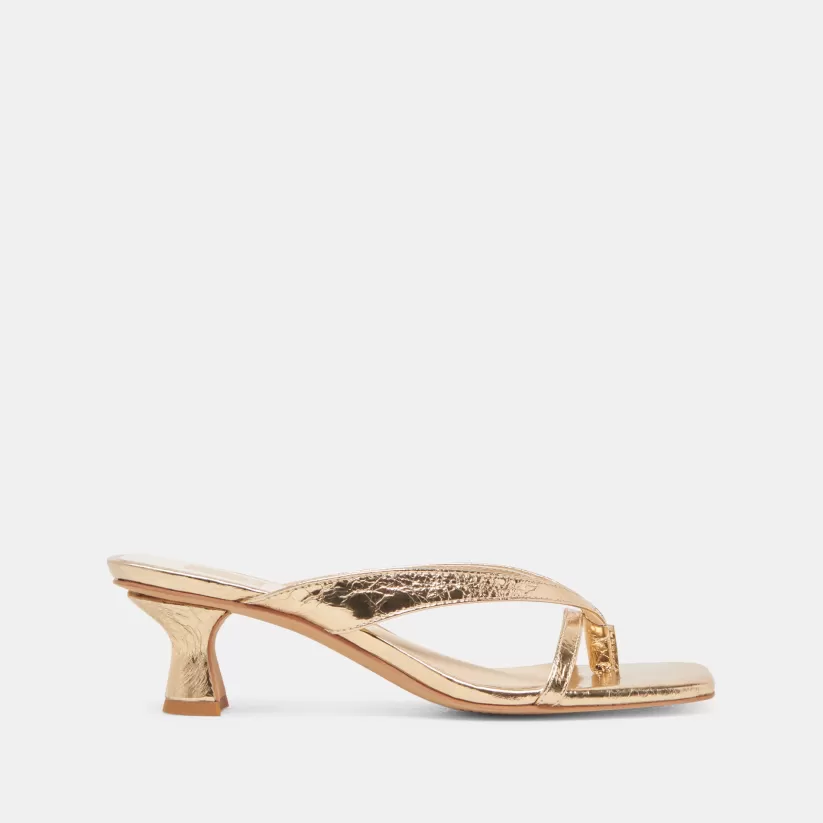 Make It Metallic | Sandals | Dolce Vita BREVEL HEELS GOLD DISTRESSED LEATHER GOLDDISTRESSEDLEATHER