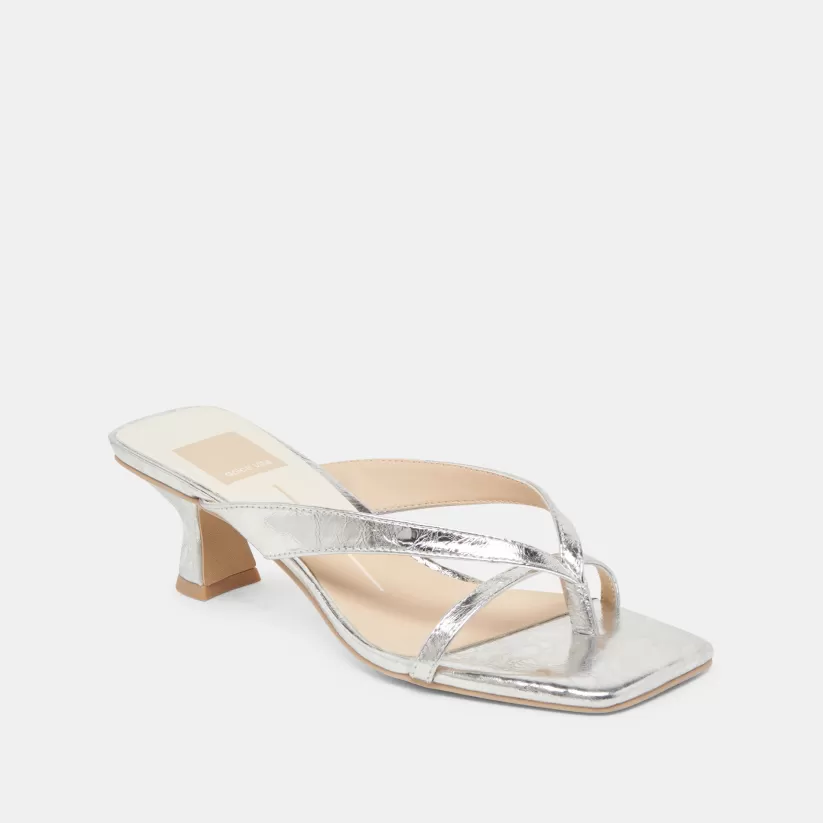 Make It Metallic | Sandals | Dolce Vita BREVEL HEELS SILVER DISTRESSED LEATHER SILVERDISTRESSEDLEATHER