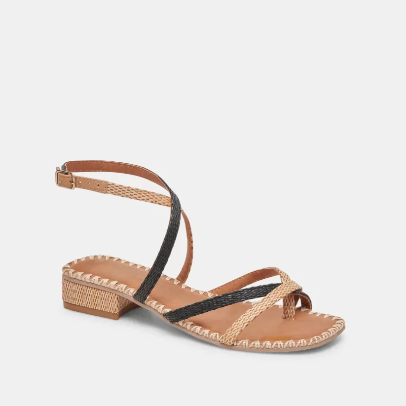 Sandals | Dolce Vita BRINN SANDALS BLACK NATURAL RAFFIA BLACKNATURALRAFFIA