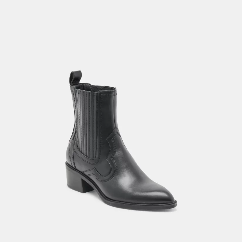 Wide Widths | Dolce Vita BRYLEE H2O WIDE BOOTIES BLACK LEATHER BLACKLEATHER