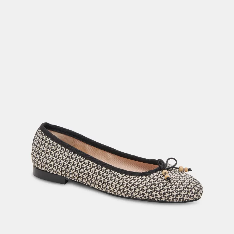 Ballet Flats | Flats & Loafers | Dolce Vita CACY BALLET FLATS WHITE BLACK RAFFIA WHITEBLACKRAFFIA