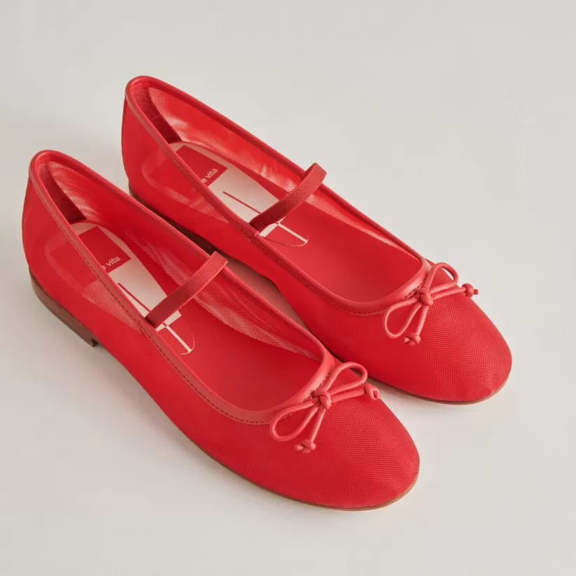 Mary Janes | Ballet Flats | Dolce Vita CADEL BALLET FLATS RED MESH REDMESH