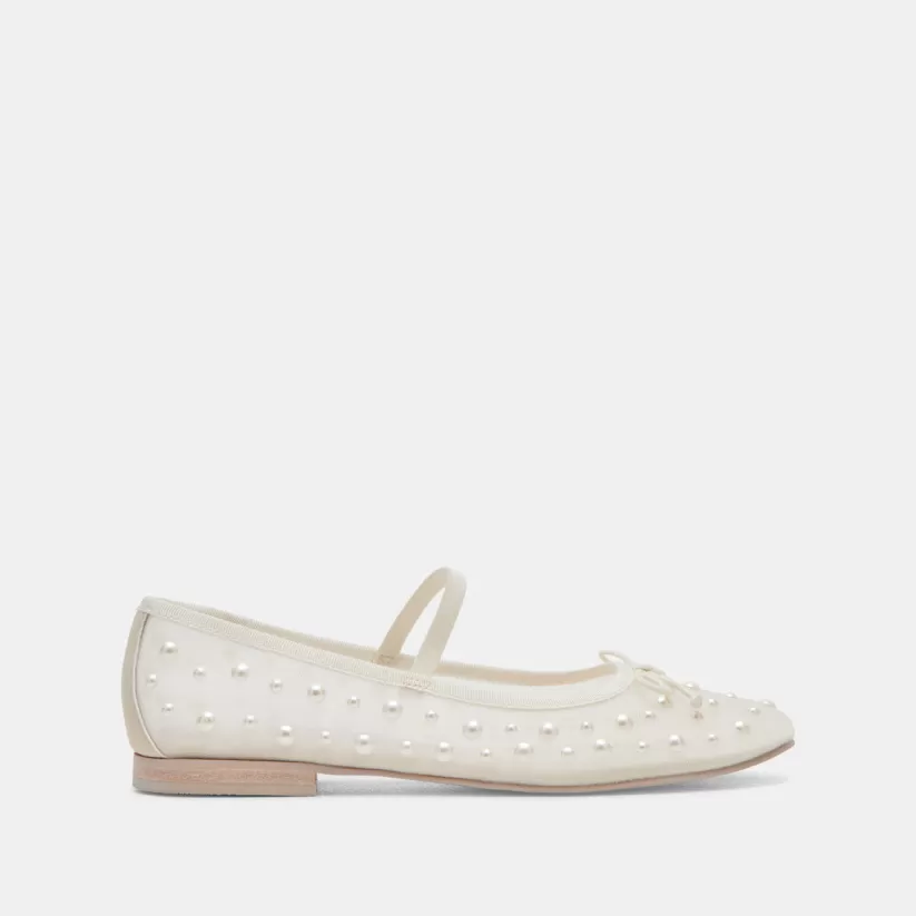 Mary Janes | Ballet Flats | Dolce Vita CADEL PEARL BALLET FLATS IVORY MESH IVORYMESH