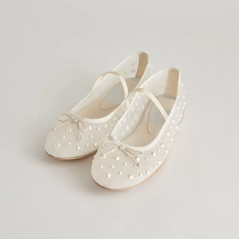Mary Janes | Ballet Flats | Dolce Vita CADEL PEARL BALLET FLATS IVORY MESH IVORYMESH