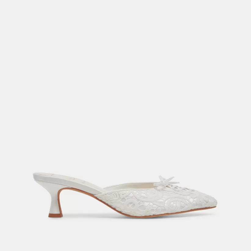 Wide Widths | Heels | Dolce Vita CAMILE WIDE HEELS WHITE FLORAL EYELET WHITEFLORALEYELET