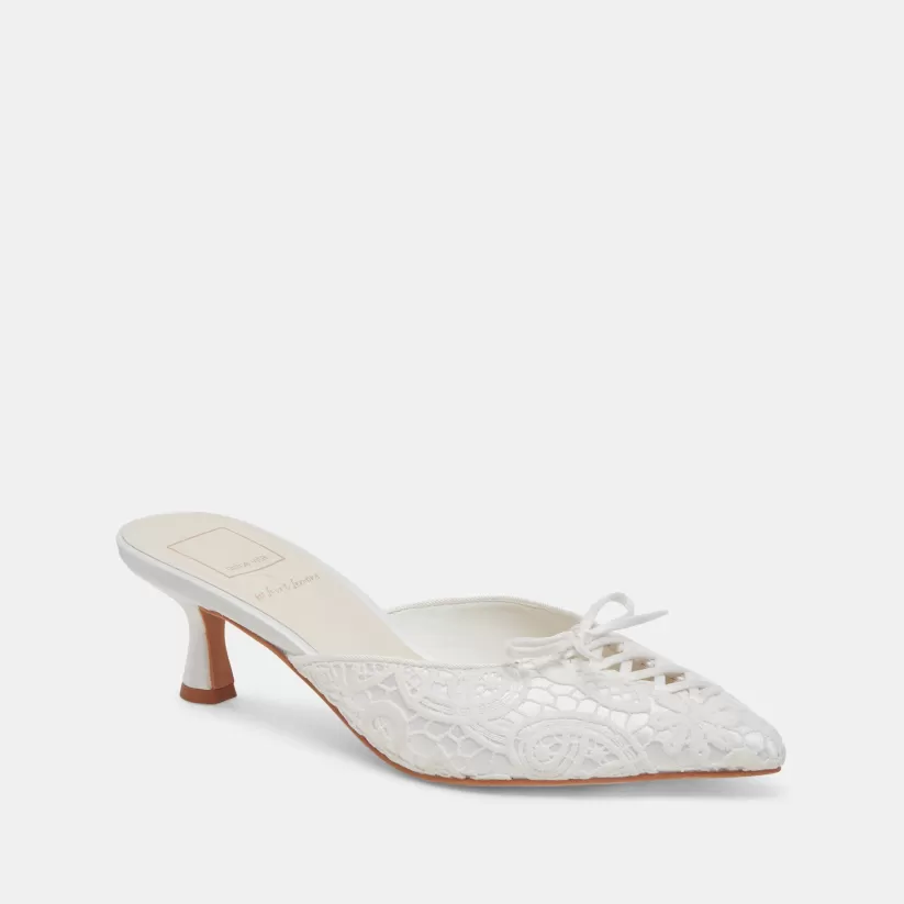 Wide Widths | Heels | Dolce Vita CAMILE WIDE HEELS WHITE FLORAL EYELET WHITEFLORALEYELET