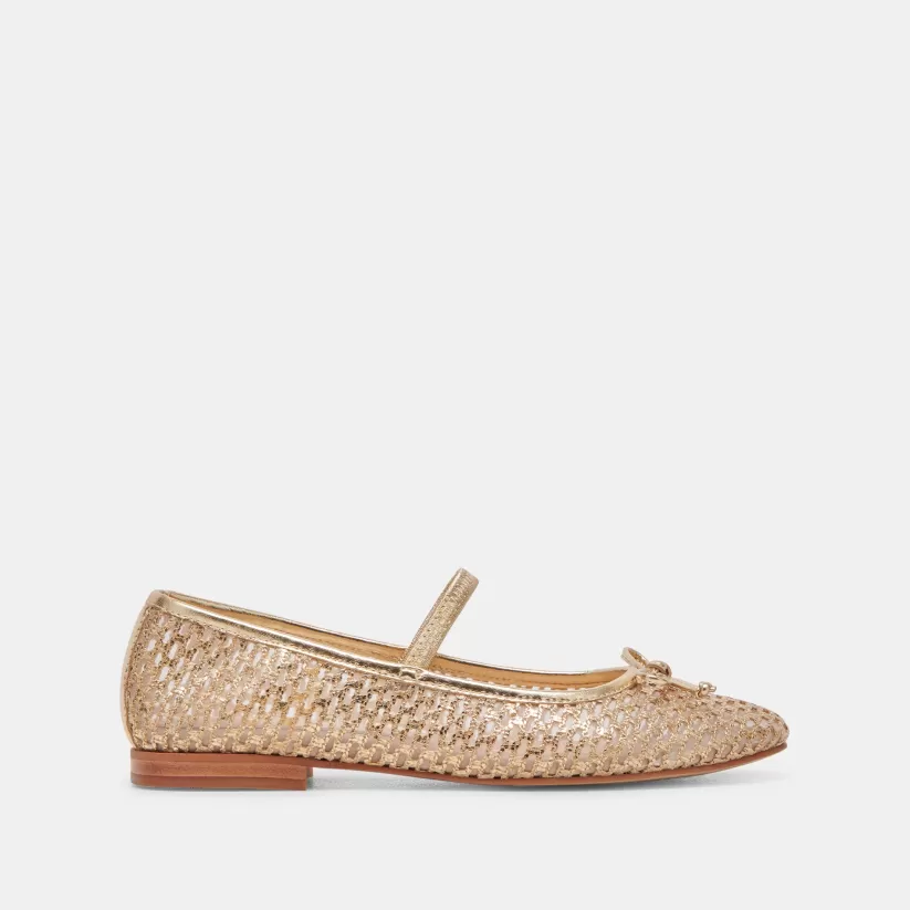 Mary Janes | Ballet Flats | Dolce Vita CARIN RAFFIA BALLET FLATS GOLD RAFFIA GOLDRAFFIA