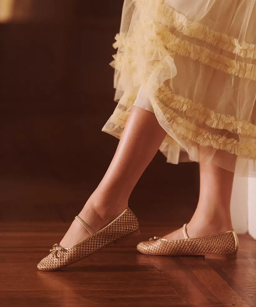 Mary Janes | Ballet Flats | Dolce Vita CARIN RAFFIA BALLET FLATS GOLD RAFFIA GOLDRAFFIA