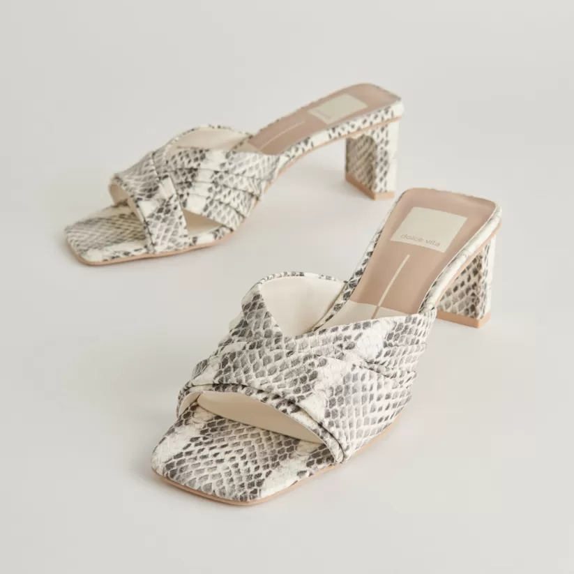 Sandals | Heels | Dolce Vita CARLAN HEELS GREY WHITE EMBOSSED SNAKE GREYWHITEEMBOSSEDSNAKE