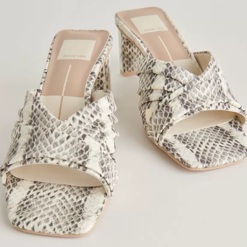 Sandals | Heels | Dolce Vita CARLAN HEELS GREY WHITE EMBOSSED SNAKE GREYWHITEEMBOSSEDSNAKE