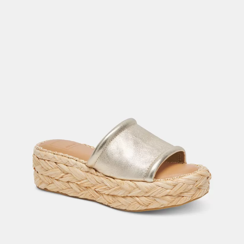 Wide Widths | Sandals | Dolce Vita CHAVI WIDE SANDALS LIGHT GOLD METALLIC LEATHER LIGHTGOLDMETALLICLEATHER
