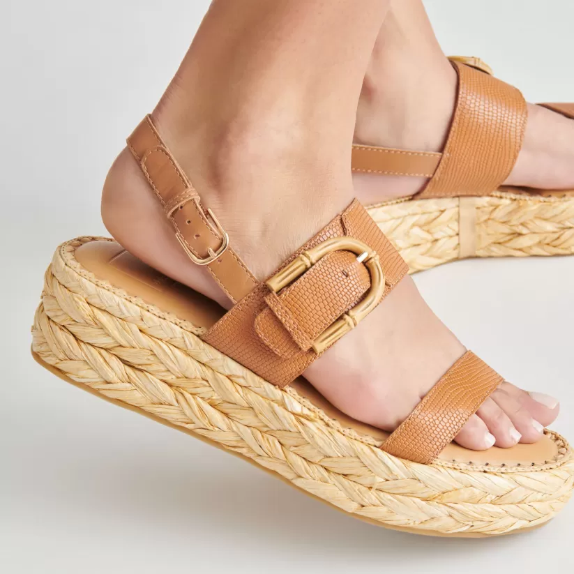 Sandals | Dolce Vita CHERA SANDALS TAN EMBOSSED LEATHER TANEMBOSSEDLEATHER
