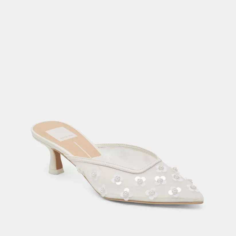 Heels | Dolce Vita CLARA PEARL HEELS TRUE WHITE DAISY MESH TRUEWHITEDAISYMESH