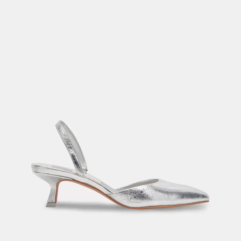 Make It Metallic | Wide Widths | Dolce Vita CORSA WIDE HEELS SILVER CRACKLED LEATHER SILVERCRACKLEDLEATHER