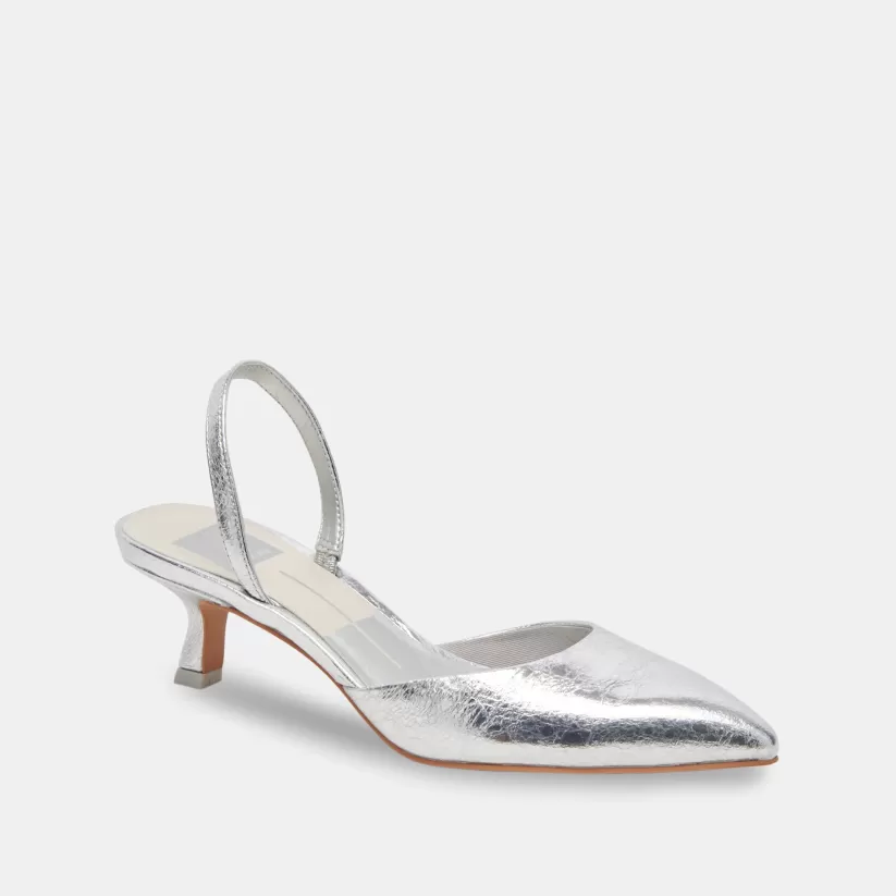 Make It Metallic | Wide Widths | Dolce Vita CORSA WIDE HEELS SILVER CRACKLED LEATHER SILVERCRACKLEDLEATHER