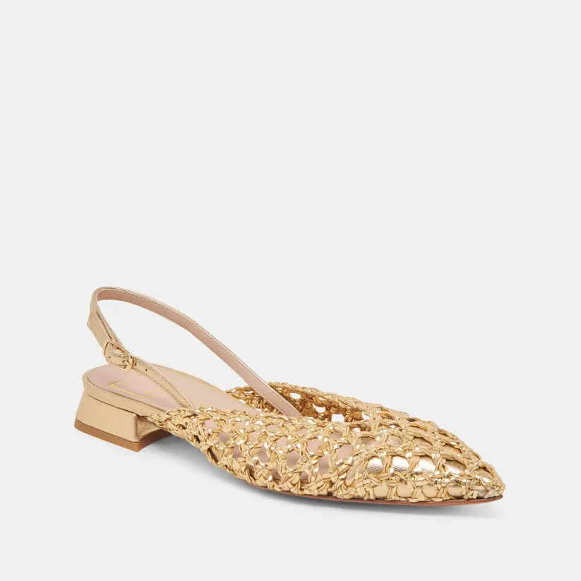 Make It Metallic | Flats & Loafers | Dolce Vita CYNDI FLATS GOLD WOVEN GOLDWOVEN