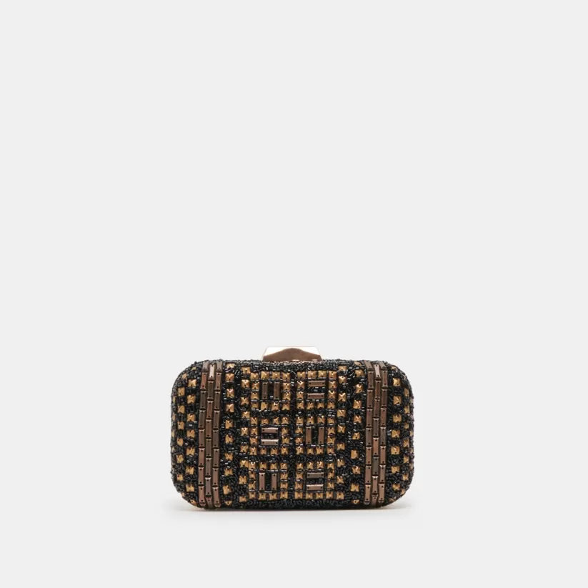 Make It Metallic | Dolce Vita DAISY CLUTCH BLACK GOLD BEADED BLACKGOLDBEADED