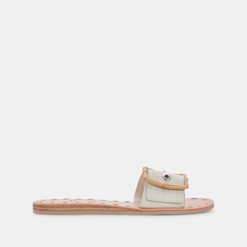 Sandals | Dolce Vita DASA SANDALS EGGSHELL EMBOSSED LEATHER EGGSHELLEMBOSSEDLEATHER