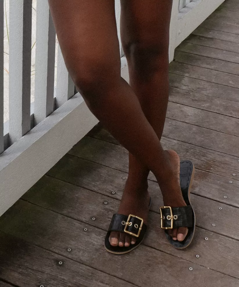 Sandals | Dolce Vita DASA SANDALS NOIR EMBOSSED LEATHER NOIREMBOSSEDLEATHER