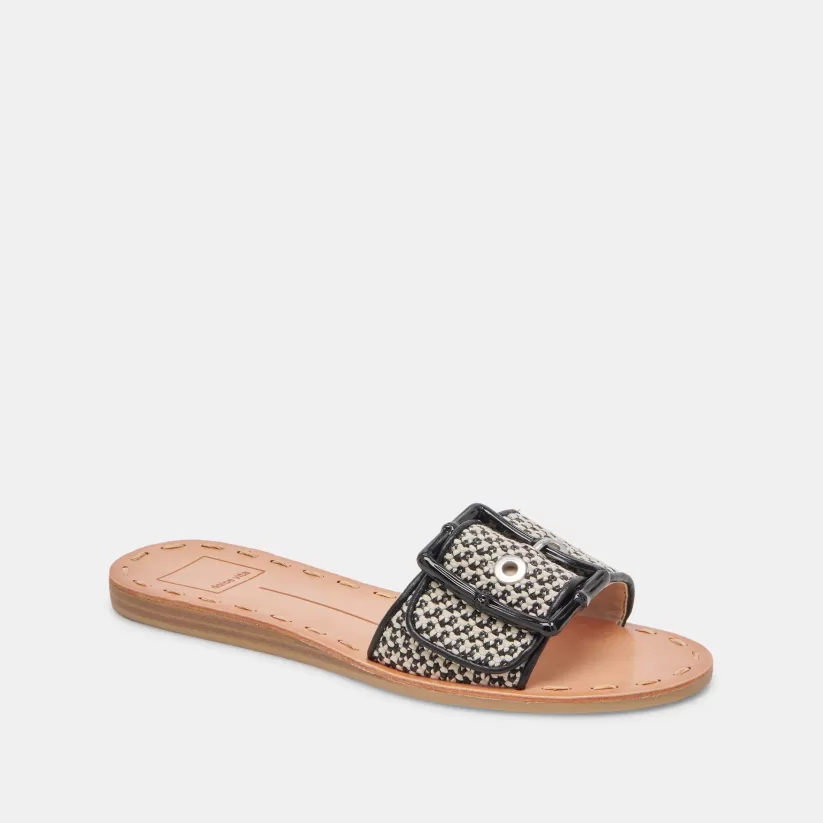 Wide Widths | Sandals | Dolce Vita DASA WIDE SANDALS BLACK NATURAL RAFFIA BLACKNATURALRAFFIA