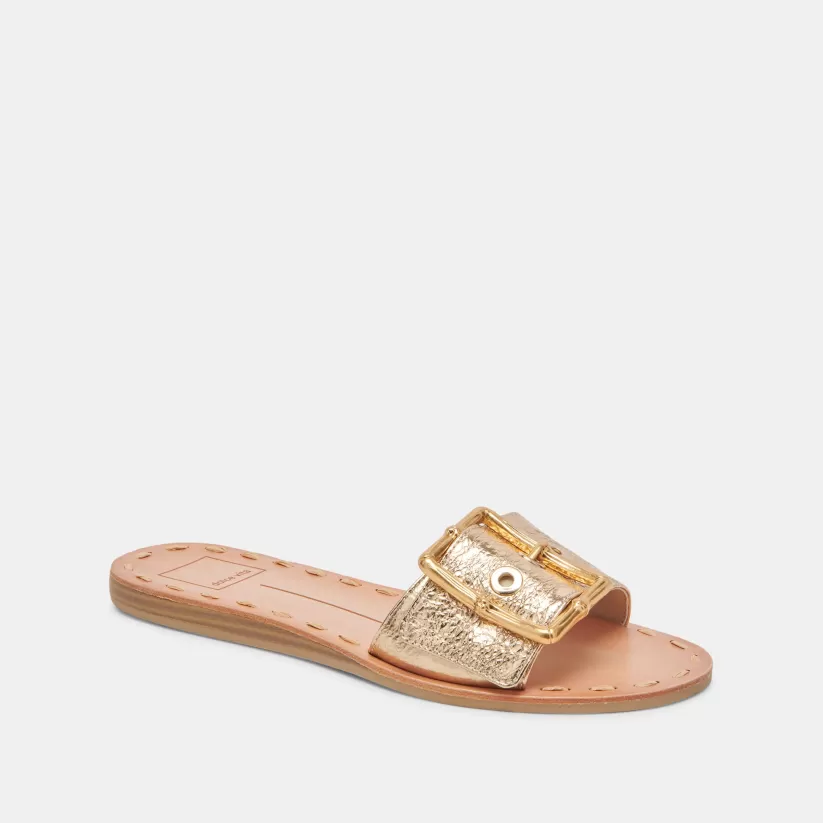 Wide Widths | Sandals | Dolce Vita DASA WIDE SANDALS GOLD CRACKLED LEATHER GOLDCRACKLEDLEATHER