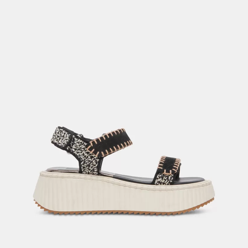 Sandals | Dolce Vita DEBRA SANDALS BLACK WHITE NUBUCK BLACKWHITENUBUCK
