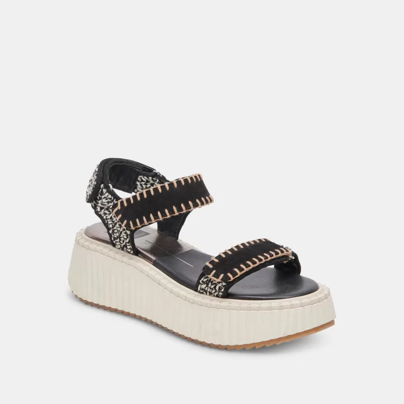 Sandals | Dolce Vita DEBRA SANDALS BLACK WHITE NUBUCK BLACKWHITENUBUCK