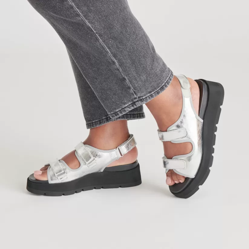 Sandals | Dolce Vita DUBAI SANDALS SILVER DISTRESSED LEATHER SILVERDISTRESSEDLEATHER